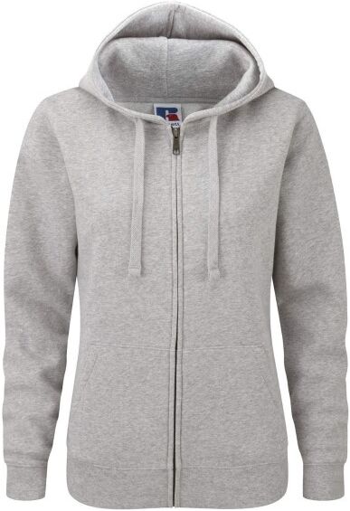 Russell Athletic Ladies Authentic Zipped Hood - Greymarl  - Size: 266F - Color: marmorinharm. Russell Athletic Ladies Authentic Zipped Hood - Greymarl  - Size: 266F - Color: marmorinharm.