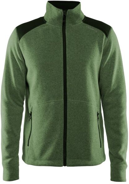 craft Noble Zip Jacket Heavy Knit Fleece Men - Darkgreen  - Size: 1904587 - Color: tummanvihr.