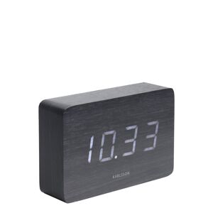KARLSSON Alarm Clock Square Home Decoration Watches Alarm Clocks Musta KARLSSON  - BLACK#DARK WOOD - Size: Ø15CM