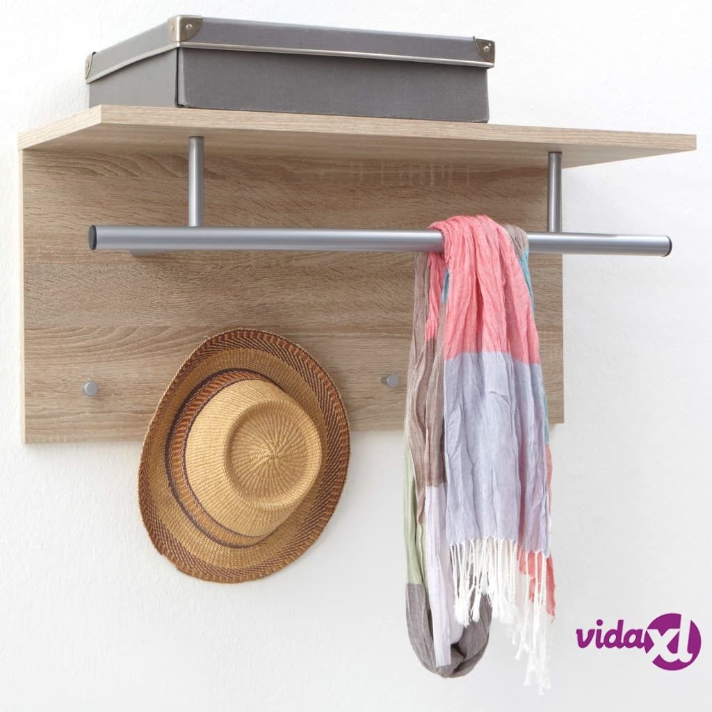 FMD Seinäkiinnitettävä vaatenaulakko 72x29,3x34,5 cm tammi FMD Seinäkiinnitettävä vaatenaulakko 72x29,3x34,5 cm tammi