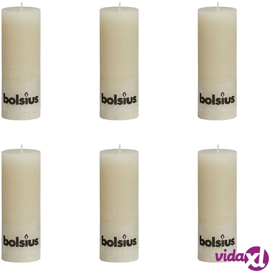Bolsius Rustiikki Pilarikynttilä 190 x 68 mm Norsunluu 6 kpl Bolsius Rustiikki Pilarikynttilä 190 x 68 mm Norsunluu 6 kpl
