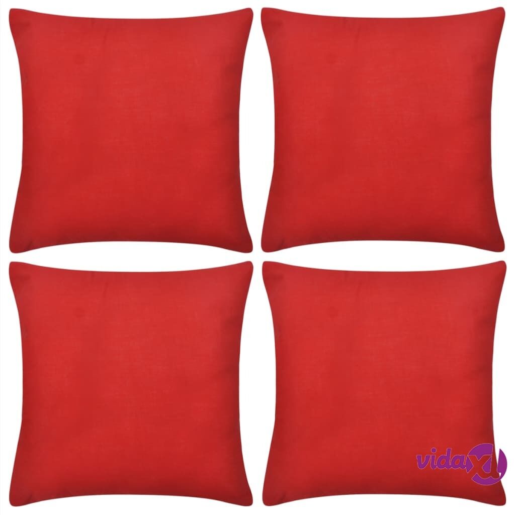 vidaXL Punainen tyynynpäällinen 4 kpl Puuvilla 80 x 80 cm vidaXL Punainen tyynynpäällinen 4 kpl Puuvilla 80 x 80 cm