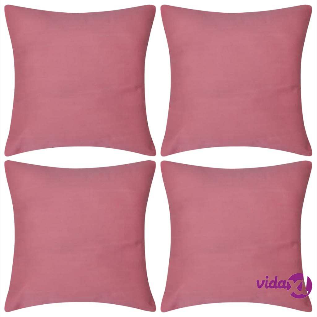 vidaXL Pinkki Tyynynpäällinen Puuvilla 4kpl 40 x 40 cm