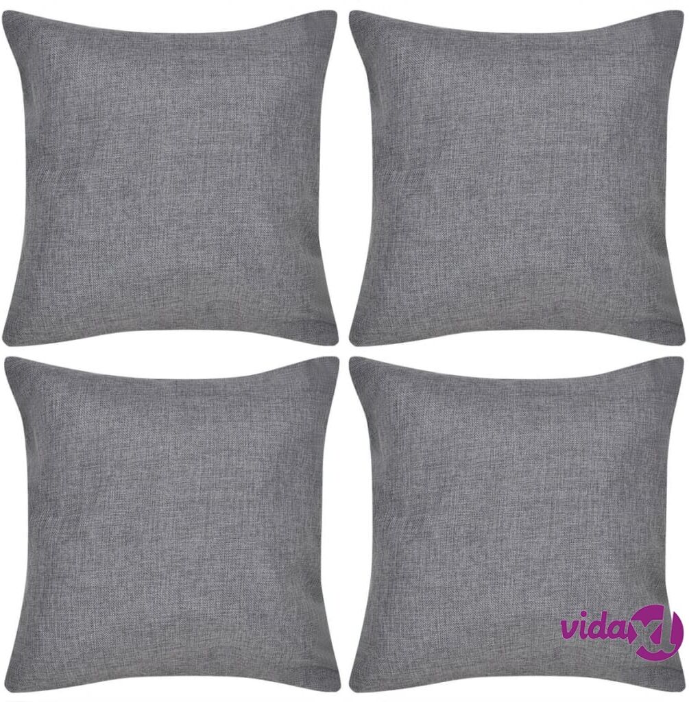 vidaXL Antrasiitti Tyynynpäällinen Pellavatyylinen 4 kpl 40 x 40 cm vidaXL Antrasiitti Tyynynpäällinen Pellavatyylinen 4 kpl 40 x 40 cm