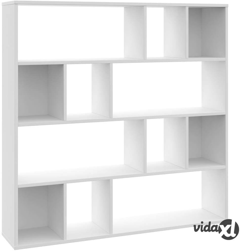 vidaXL Tilanjakaja/kirjahylly valkoinen 110x24x110 cm lastulevy vidaXL Tilanjakaja/kirjahylly valkoinen 110x24x110 cm lastulevy