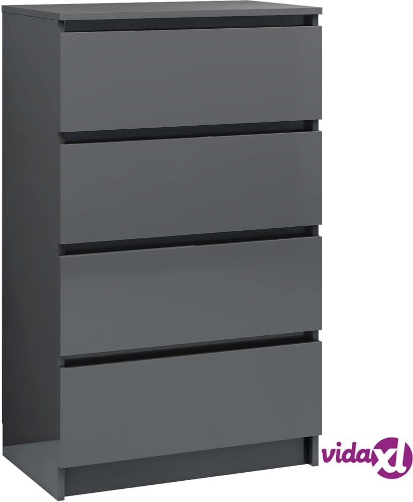 vidaXL Senkki korkeakiilto harmaa 60x35x98,5 cm lastulevy vidaXL Senkki korkeakiilto harmaa 60x35x98,5 cm lastulevy