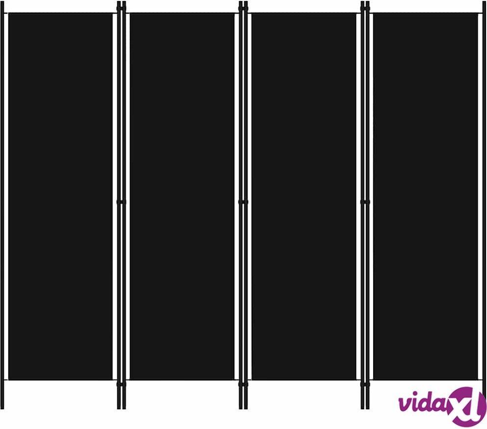 vidaXL 4-paneelinen tilanjakaja musta 200x180 cm vidaXL 4-paneelinen tilanjakaja musta 200x180 cm