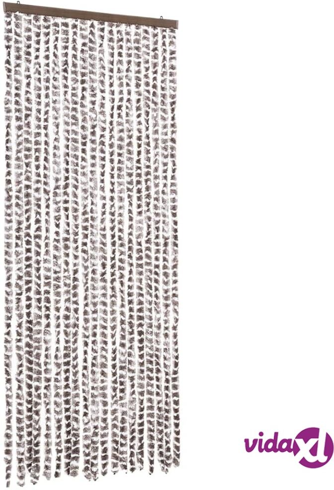 vidaXL Hyönteisverho harmaanruskea ja valkoinen 56x185 cm Chenille vidaXL Hyönteisverho harmaanruskea ja valkoinen 56x185 cm Chenille