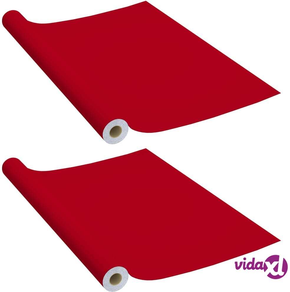 vidaXL Itseliimautuvat huonekalukalvot 2 kpl punainen 500x90 cm PVC vidaXL Itseliimautuvat huonekalukalvot 2 kpl punainen 500x90 cm PVC
