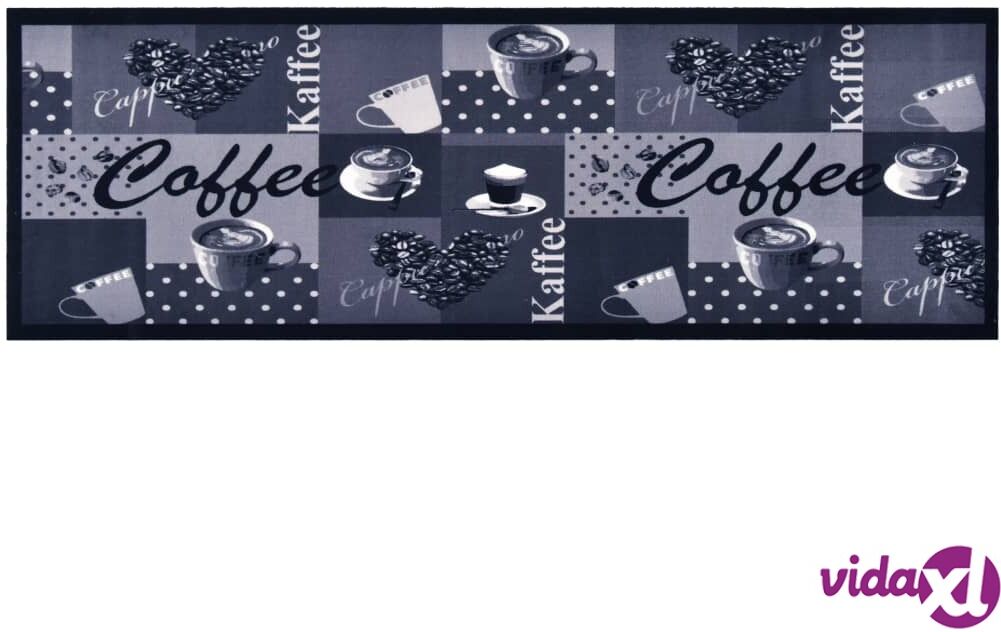 vidaXL Keittiön pestävä lattiamatto Coffee sininen 45x150 cm vidaXL Keittiön pestävä lattiamatto Coffee sininen 45x150 cm