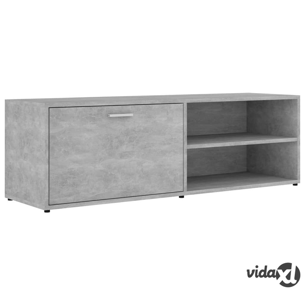 vidaXL TV-taso betoninharmaa 120x34x37 cm lastulevy