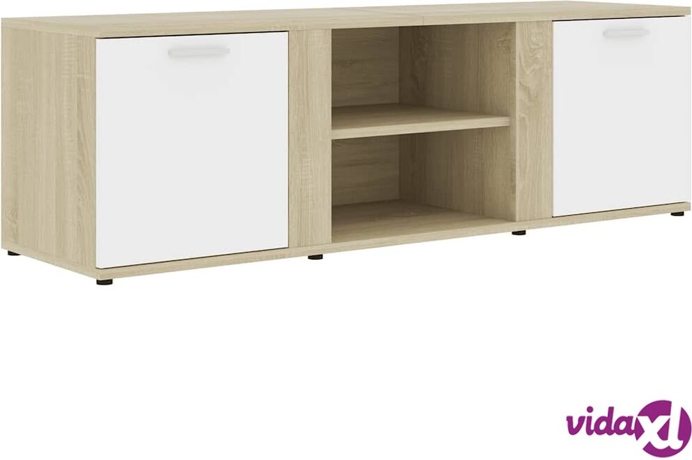 vidaXL TV-taso valkoinen ja Sonoma-tammi 120x34x37 cm lastulevy vidaXL TV-taso valkoinen ja Sonoma-tammi 120x34x37 cm lastulevy