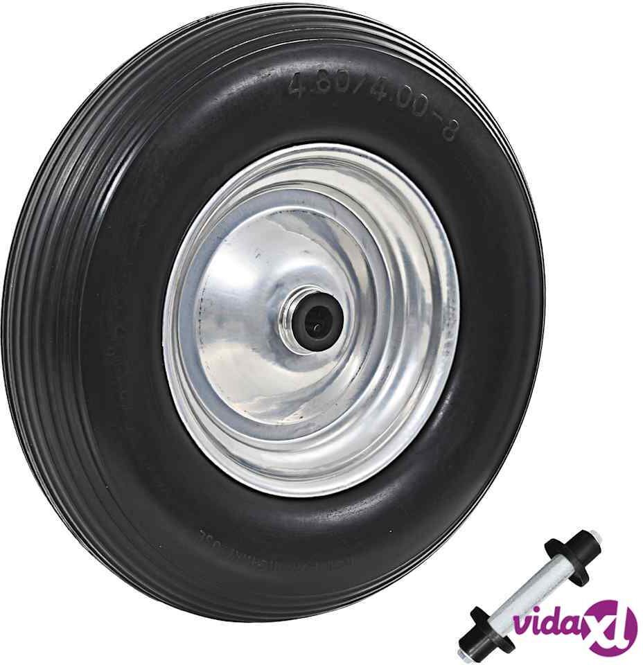 vidaXL Kottikärryn pyörä akselilla kiinteä PU 4,00 - 8 390 mm vidaXL Kottikärryn pyörä akselilla kiinteä PU 4,00 - 8 390 mm