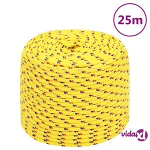 vidaXL Veneköysi keltainen 10 mm 25 m polypropeeni