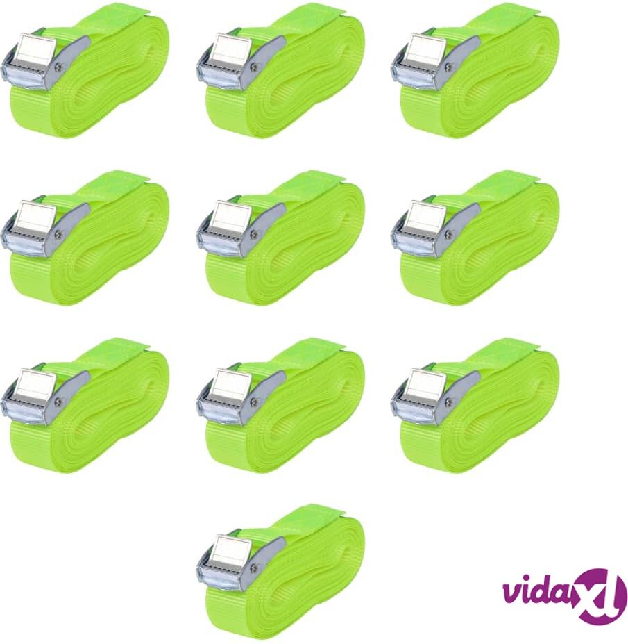 vidaXL Kuormaliinat 10 kpl 0,25 tonnia 5mx25mm Fluoresoiva vihreä vidaXL Kuormaliinat 10 kpl 0,25 tonnia 5mx25mm Fluoresoiva vihreä