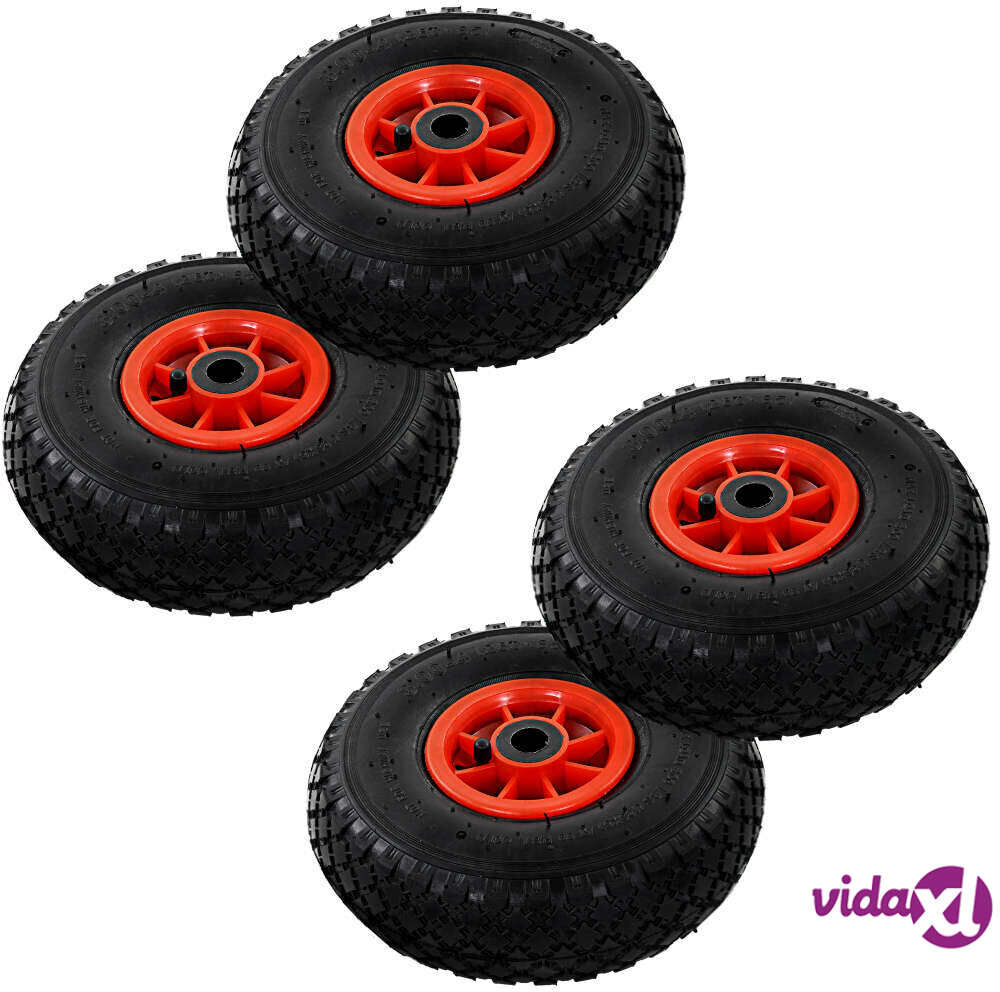 vidaXL Nokkakärryn pyörät 4 kpl kumi 3.00-4 (260x85) vidaXL Nokkakärryn pyörät 4 kpl kumi 3.00-4 (260x85)