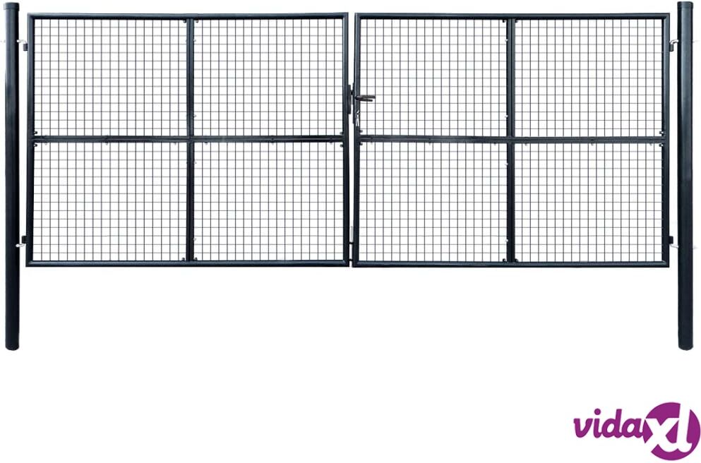 vidaXL Puutarhaportti galvanoitu teräsverkko 400x150 cm harmaa vidaXL Puutarhaportti galvanoitu teräsverkko 400x150 cm harmaa