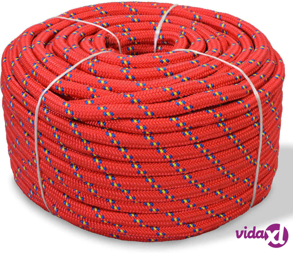 vidaXL Veneköysi Polypropeeni 16 mm 50 m Punainen vidaXL Veneköysi Polypropeeni 16 mm 50 m Punainen