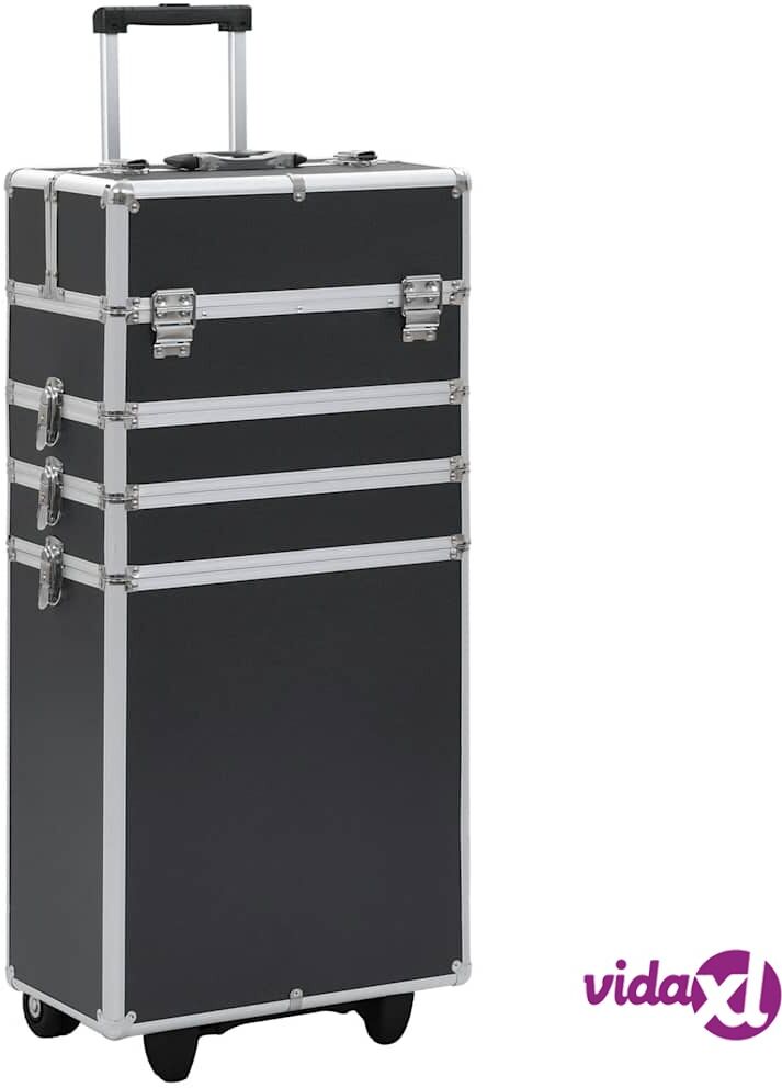 vidaXL Meikkivaunu alumiini musta vidaXL Meikkivaunu alumiini musta