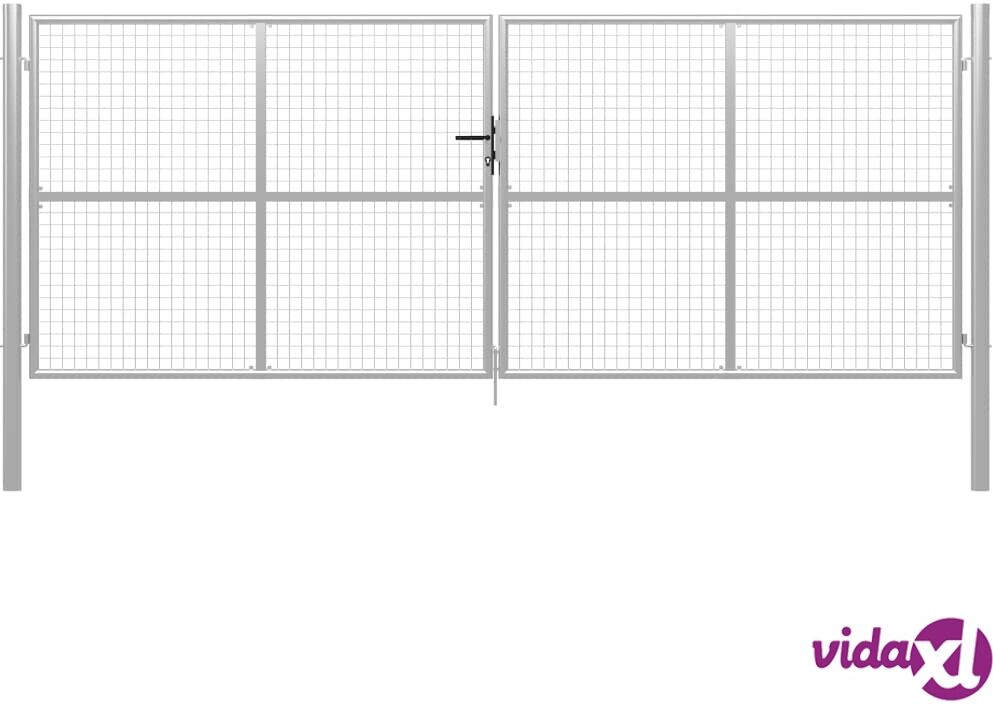 vidaXL Puutarhaportti galvanoitu teräs 415x200 cm hopea vidaXL Puutarhaportti galvanoitu teräs 415x200 cm hopea