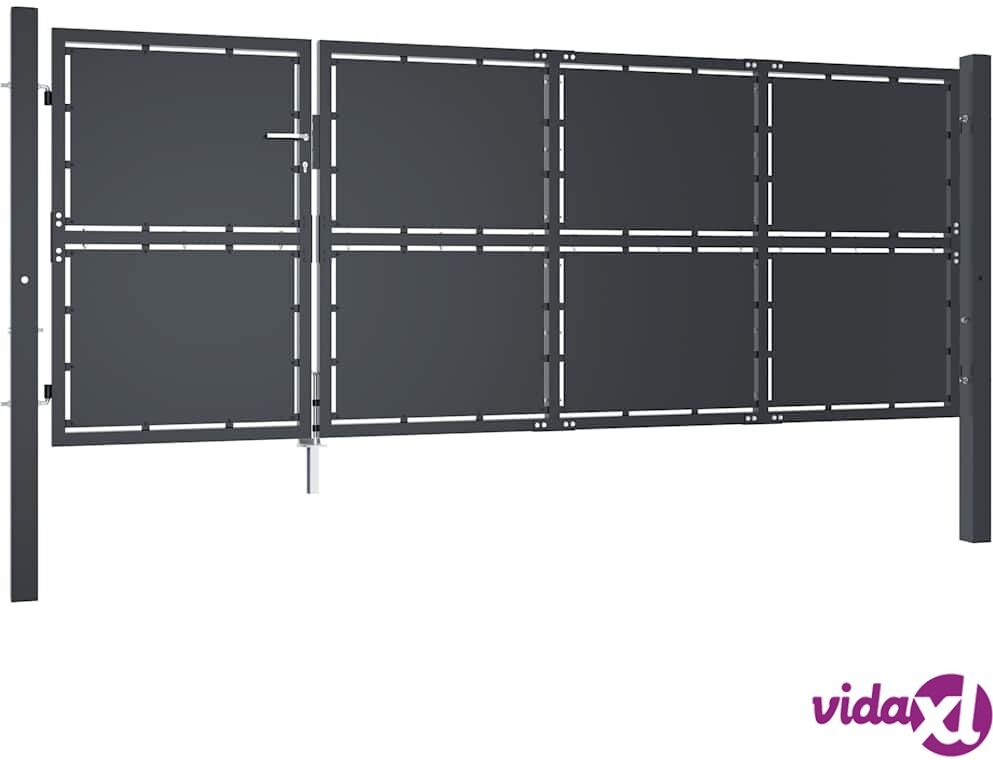 vidaXL Puutarhaportti teräs 350x125 cm antrasiitti vidaXL Puutarhaportti teräs 350x125 cm antrasiitti