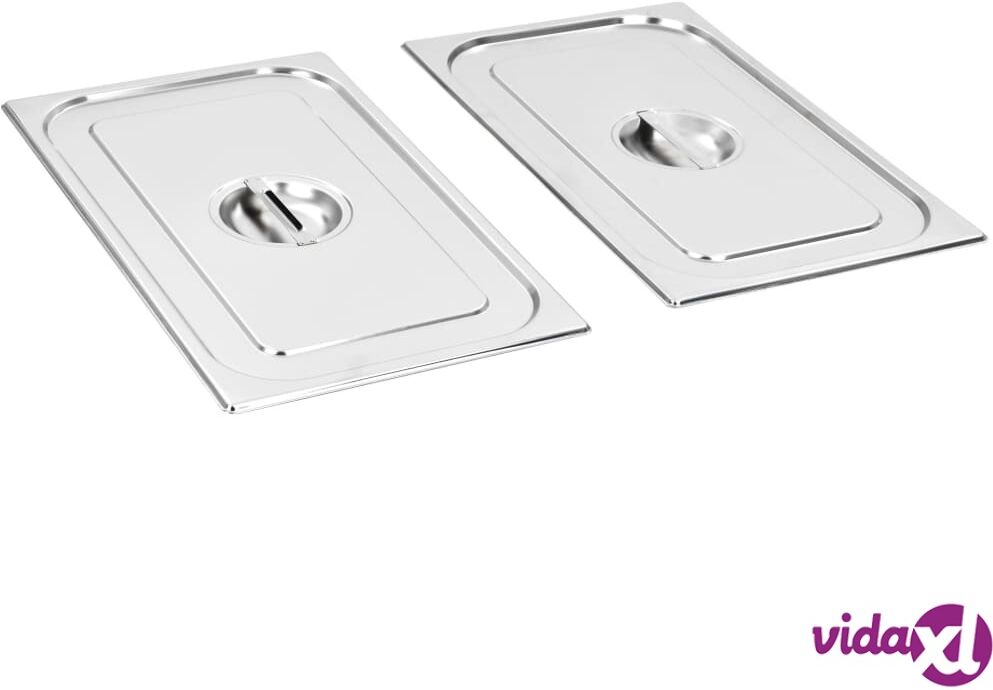 vidaXL Kannet GN 1/1 pannulle 2 kpl ruostumaton teräs vidaXL Kannet GN 1/1 pannulle 2 kpl ruostumaton teräs