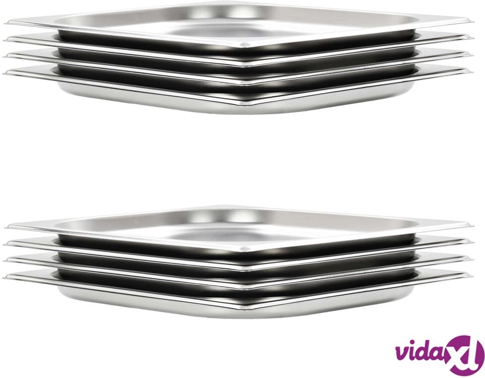 vidaXL Ruokavuoat 8 kpl GN 1/2 20 mm ruostumaton teräs vidaXL Ruokavuoat 8 kpl GN 1/2 20 mm ruostumaton teräs