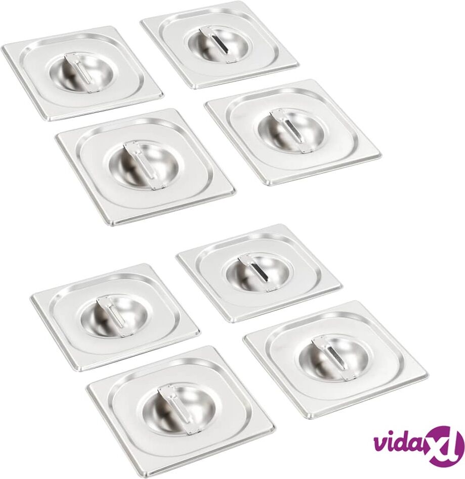 vidaXL Kannet GN 1/6 pannulle 8 kpl ruostumaton teräs vidaXL Kannet GN 1/6 pannulle 8 kpl ruostumaton teräs
