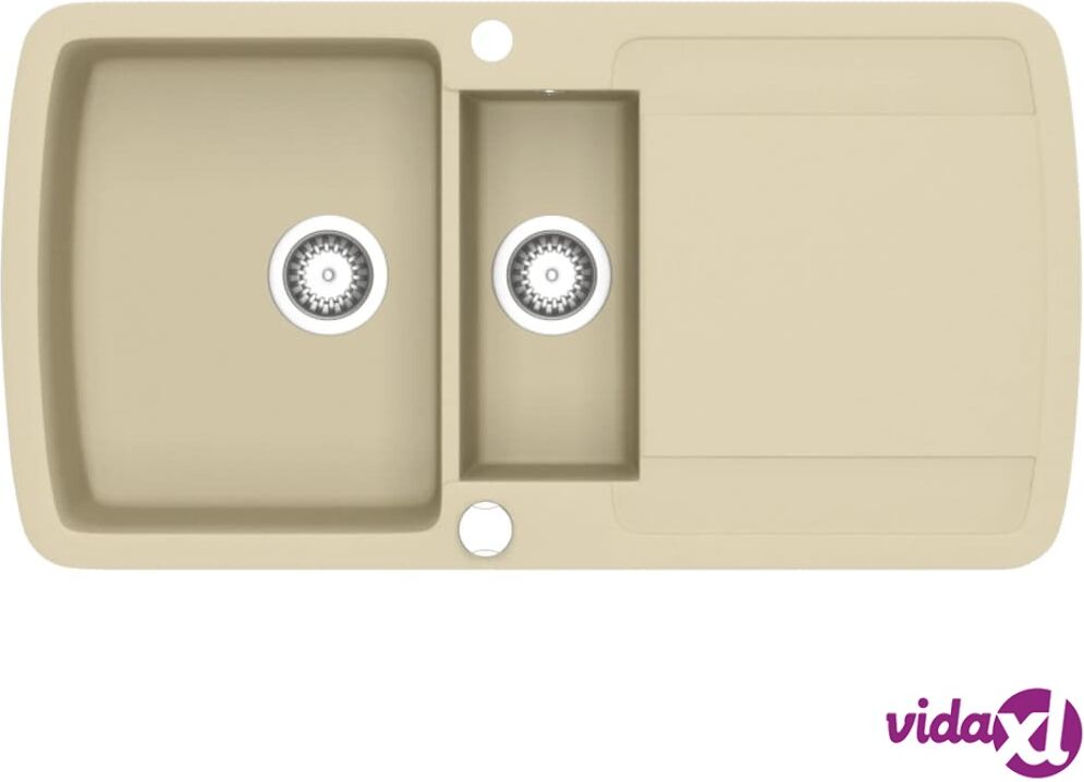 vidaXL Keittiön tuplapesuallas graniitti beige vidaXL Keittiön tuplapesuallas graniitti beige