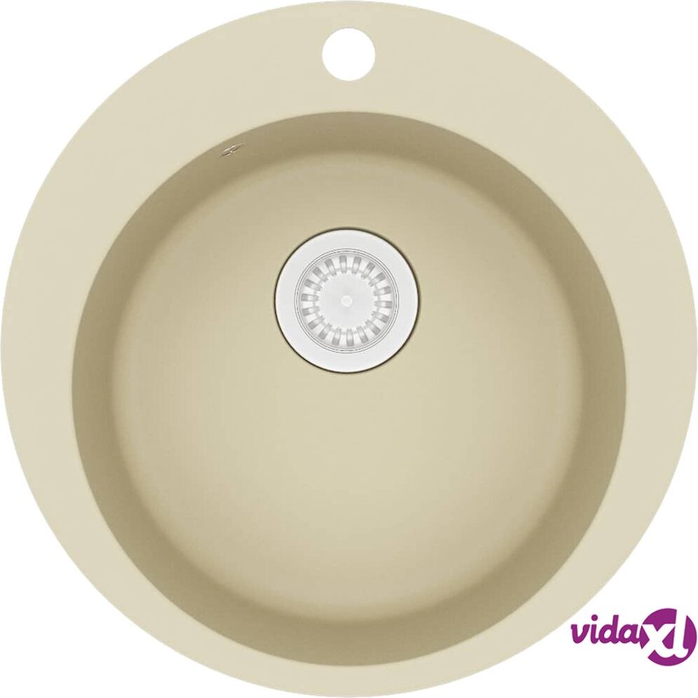 vidaXL Keittiön pesuallas graniitti pyöreä beige vidaXL Keittiön pesuallas graniitti pyöreä beige
