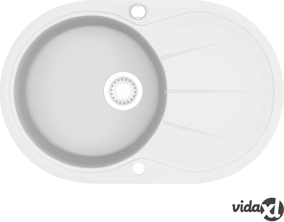 vidaXL Keittiön pesuallas graniitti ovaali valkoinen vidaXL Keittiön pesuallas graniitti ovaali valkoinen