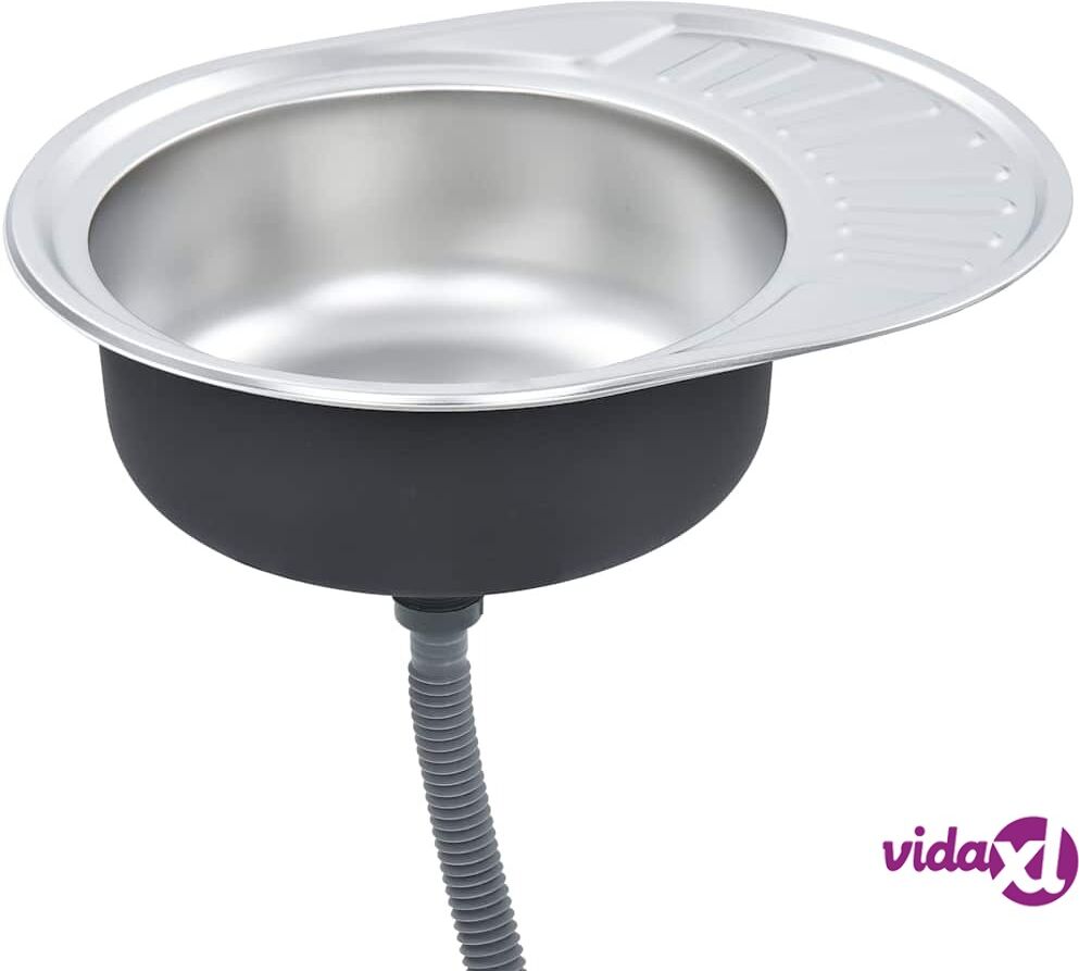 vidaXL Keittiön tiskiallas siivilällä ja hajulukolla ruostumaton teräs vidaXL Keittiön tiskiallas siivilällä ja hajulukolla ruostumaton teräs