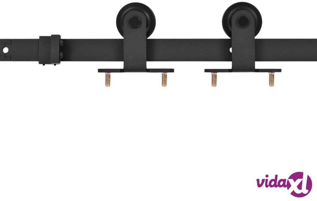 vidaXL Liukuoven asennussarja teräs 200 cm musta vidaXL Liukuoven asennussarja teräs 200 cm musta