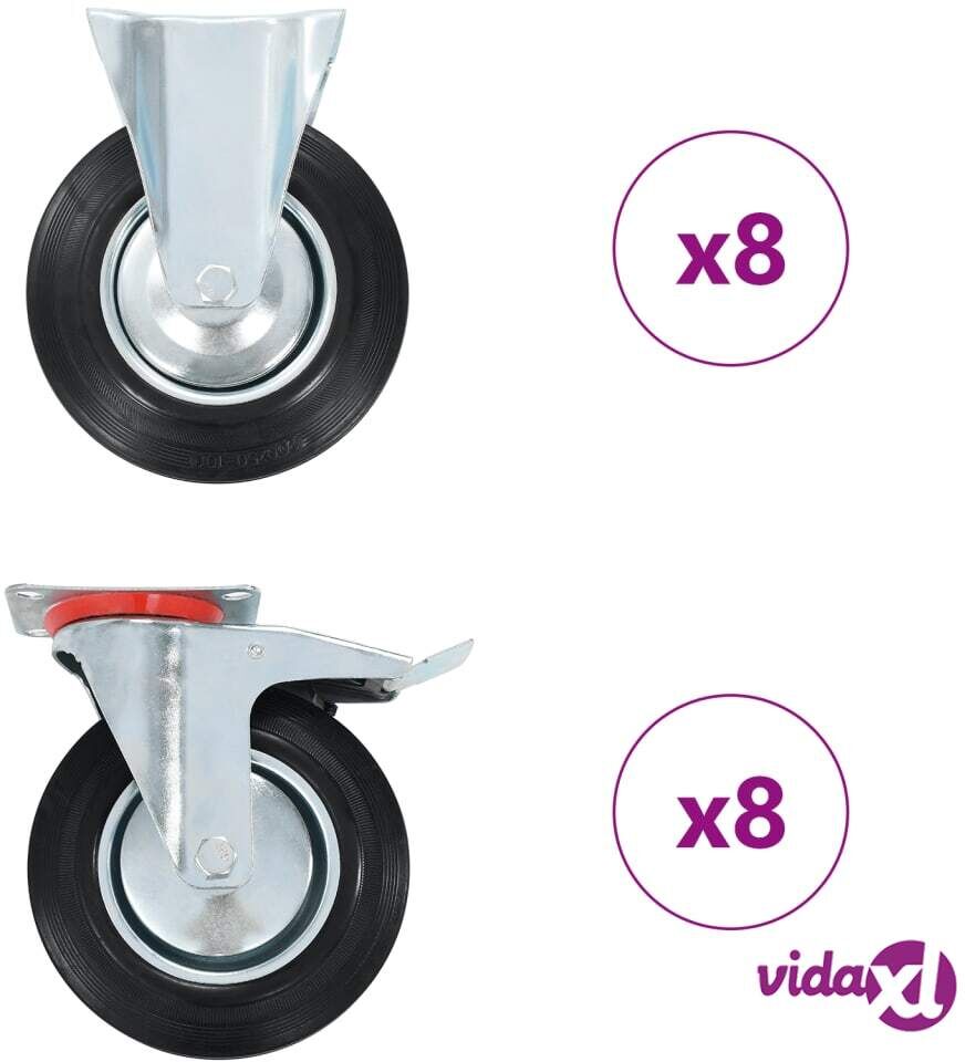 vidaXL Rullapyörät 16 kpl 200 mm vidaXL Rullapyörät 16 kpl 200 mm