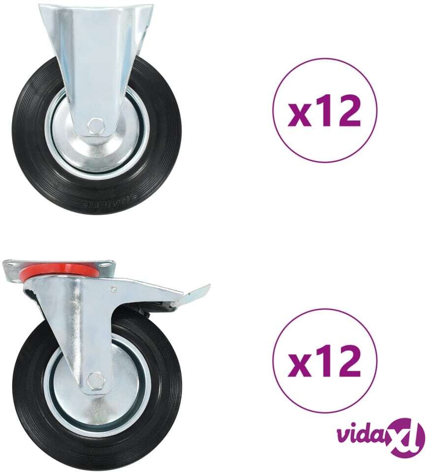 vidaXL Rullapyörät 24 kpl 200 mm vidaXL Rullapyörät 24 kpl 200 mm