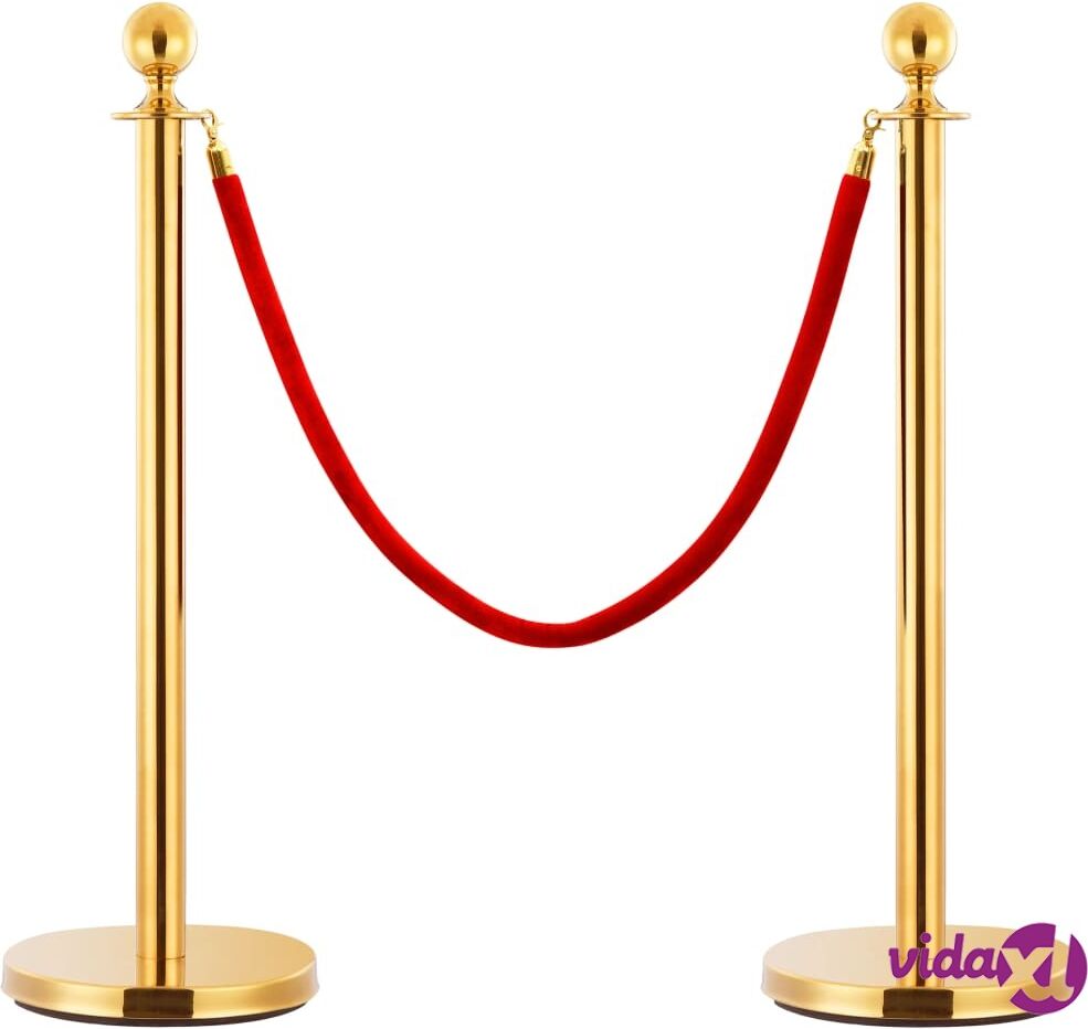 vidaXL 3-osainen VIP-jonotusaita ruostuman teräs kulta vidaXL 3-osainen VIP-jonotusaita ruostuman teräs kulta