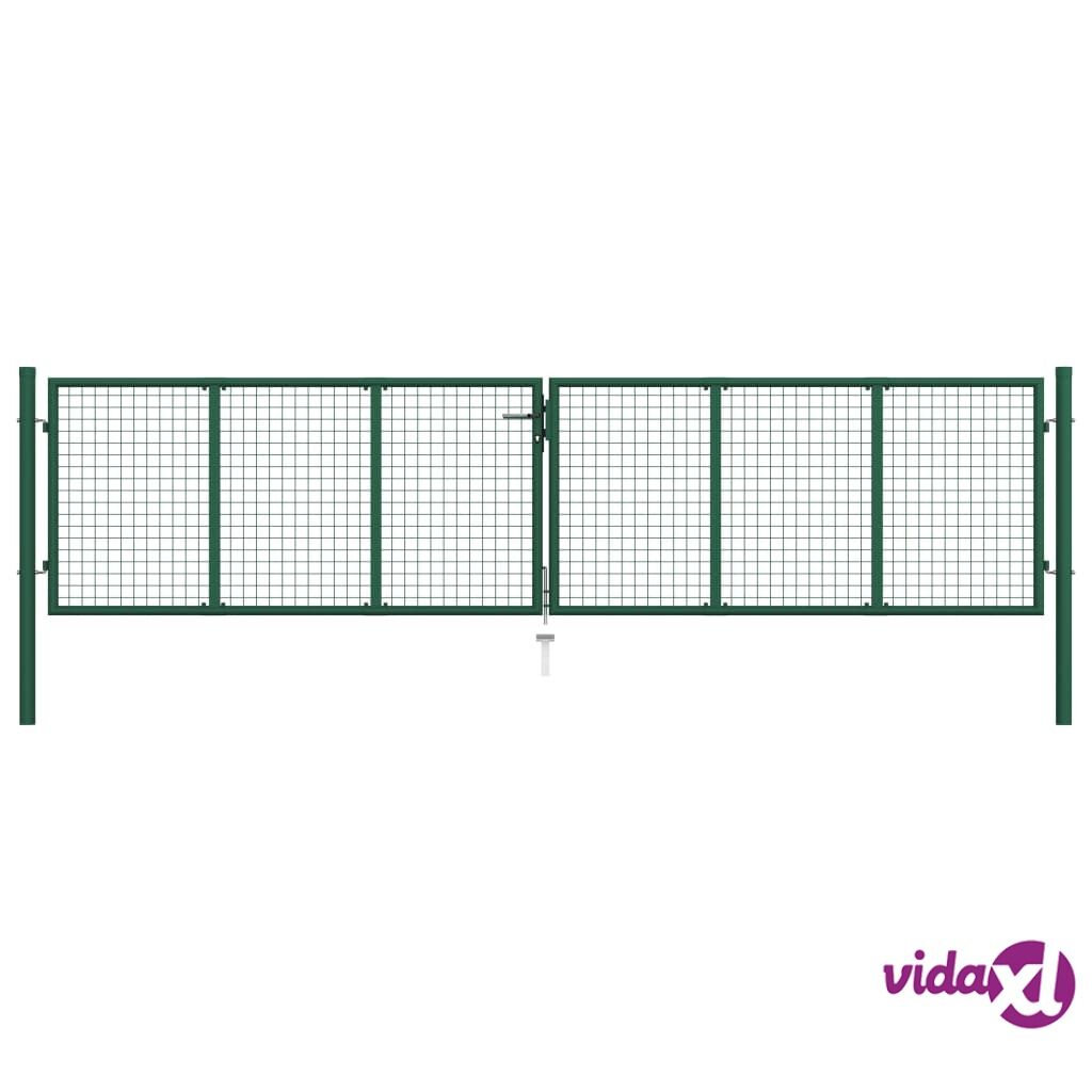 vidaXL Puutarhan verkkoportti teräs 400x100 cm vihreä vidaXL Puutarhan verkkoportti teräs 400x100 cm vihreä