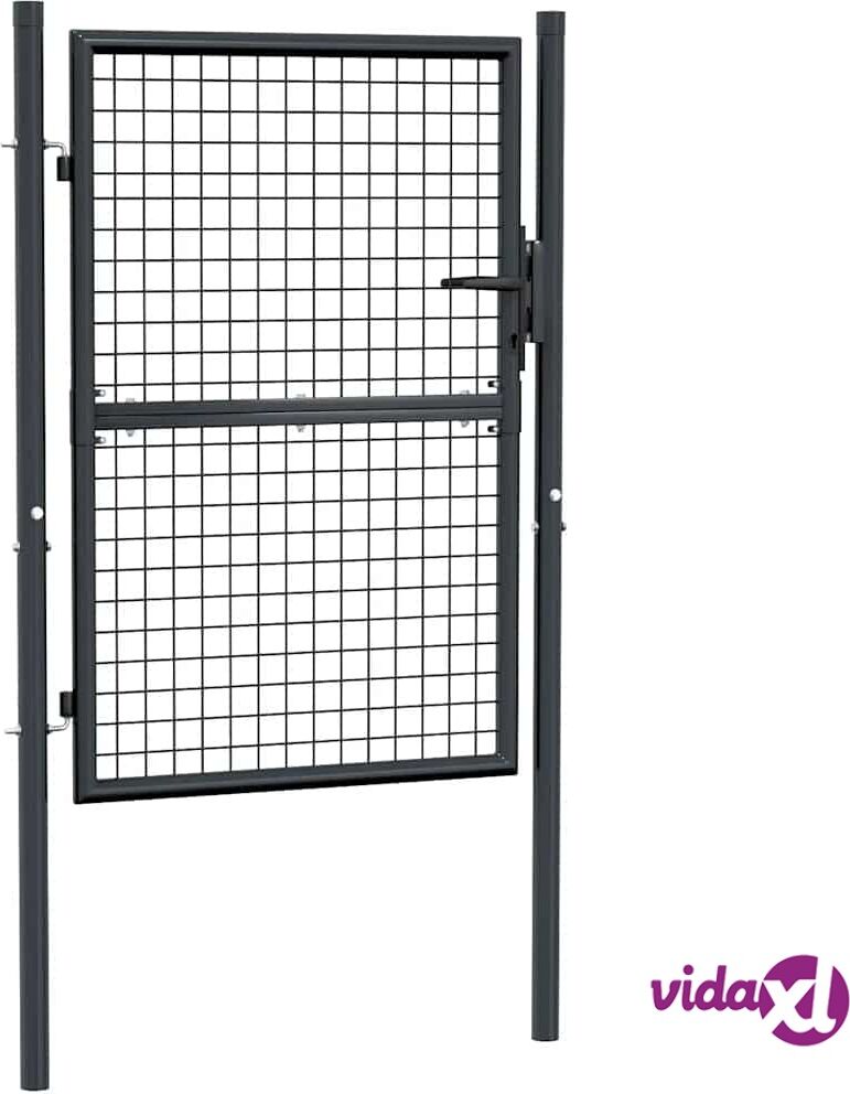 vidaXL Puutarhaportti galvanoitu teräsverkko 100x175 cm harmaa vidaXL Puutarhaportti galvanoitu teräsverkko 100x175 cm harmaa
