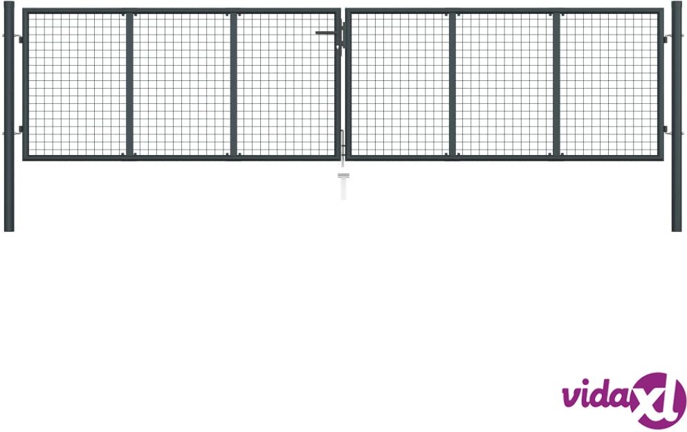 vidaXL Puutarhaportti galvanoitu teräsverkko 400x150 cm harmaa vidaXL Puutarhaportti galvanoitu teräsverkko 400x150 cm harmaa