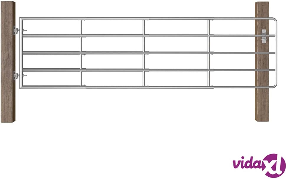vidaXL 5-tankoinen peltoportti teräs (115-300)x90 cm hopea vidaXL 5-tankoinen peltoportti teräs (115-300)x90 cm hopea