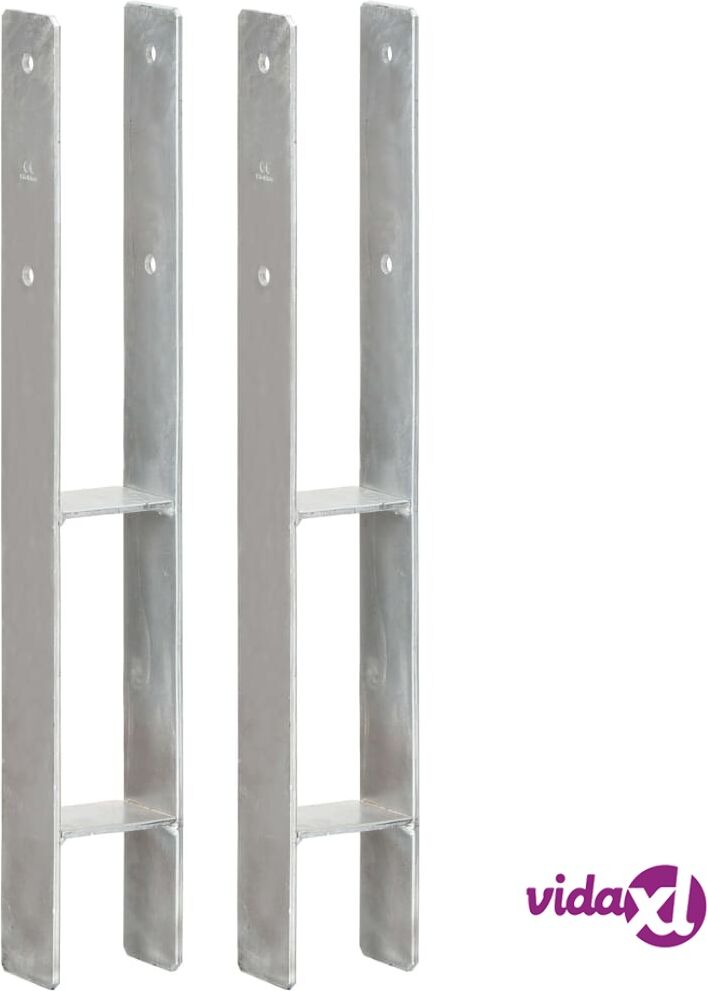vidaXL Aita-ankkurit 2 kpl hopea 8x6x60 cm galvanoitu teräs vidaXL Aita-ankkurit 2 kpl hopea 8x6x60 cm galvanoitu teräs