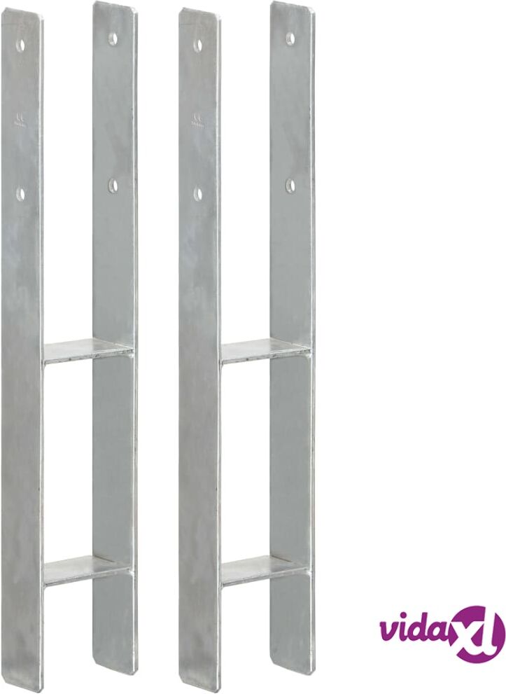 vidaXL Aita-ankkurit 2 kpl hopea 9x6x60 cm galvanoitu teräs vidaXL Aita-ankkurit 2 kpl hopea 9x6x60 cm galvanoitu teräs