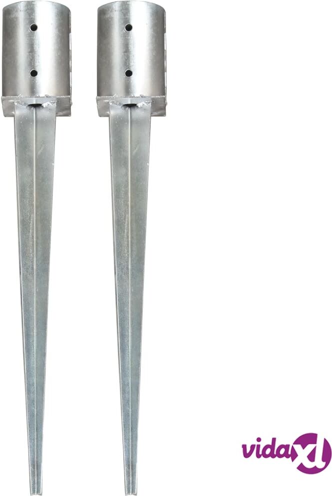 vidaXL Maapiikit 2 kpl hopea 10x76 cm galvanoitu teräs vidaXL Maapiikit 2 kpl hopea 10x76 cm galvanoitu teräs