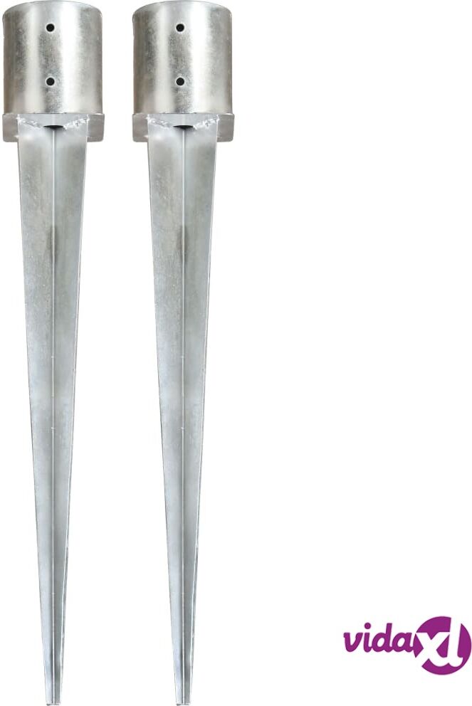 vidaXL Maapiikit 2 kpl hopea 12x91 cm galvanoitu teräs vidaXL Maapiikit 2 kpl hopea 12x91 cm galvanoitu teräs