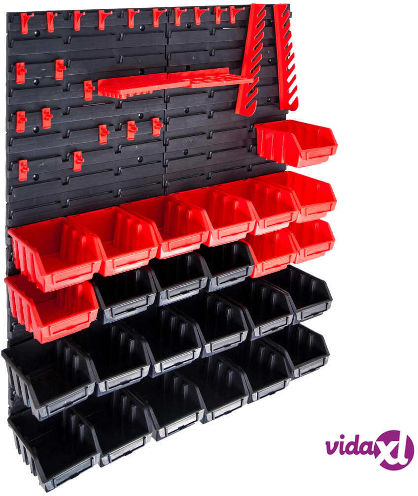 vidaXL 29-osainen säilytyslokerosarja seinällä punainen ja musta vidaXL 29-osainen säilytyslokerosarja seinällä punainen ja musta