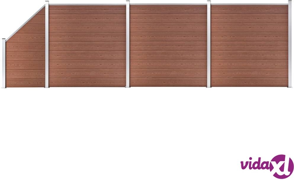 vidaXL WPC aitasarja 3 neliöpaneelia + 1 vinopaneeli 619x186 cm ruskea vidaXL WPC aitasarja 3 neliöpaneelia + 1 vinopaneeli 619x186 cm ruskea