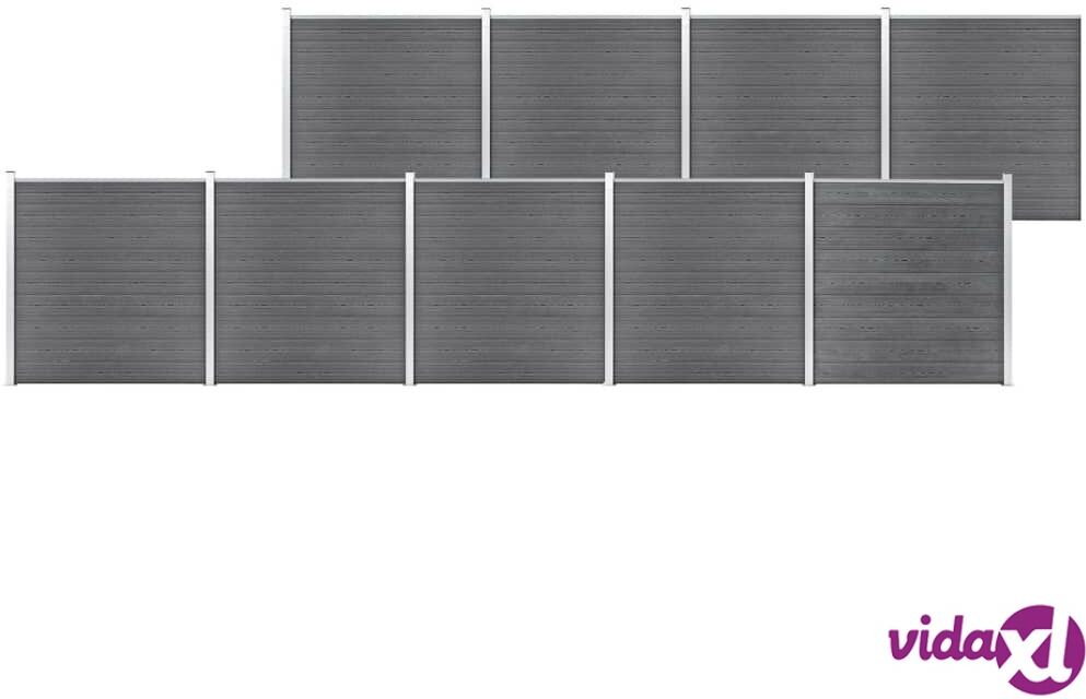 vidaXL Puutarha-aita WPC 1564x186 cm harmaa vidaXL Puutarha-aita WPC 1564x186 cm harmaa