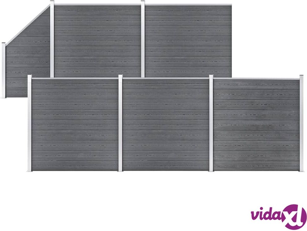 vidaXL Aitasarja 5 paneelia + 1 vinopaneeli WPC 965x186 cm harmaa vidaXL Aitasarja 5 paneelia + 1 vinopaneeli WPC 965x186 cm harmaa
