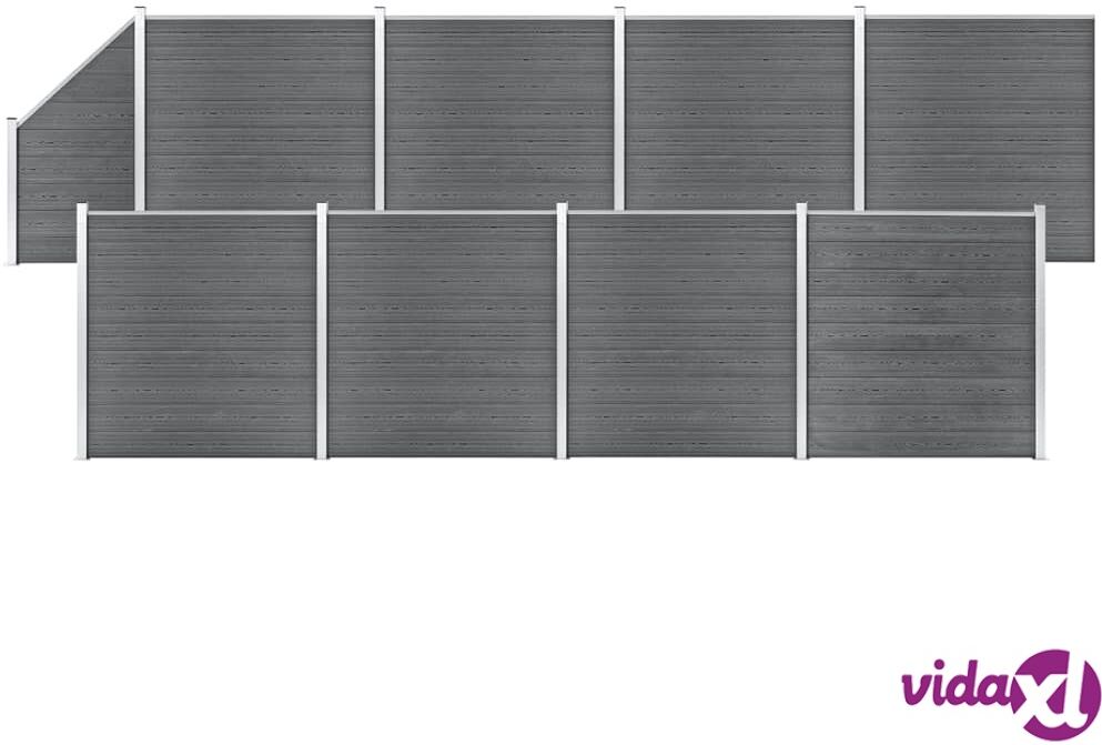 vidaXL Aitasarja 8 paneelia + 1 vinopaneeli WPC 1 484 x 186 cm harmaa vidaXL Aitasarja 8 paneelia + 1 vinopaneeli WPC 1 484 x 186 cm harmaa
