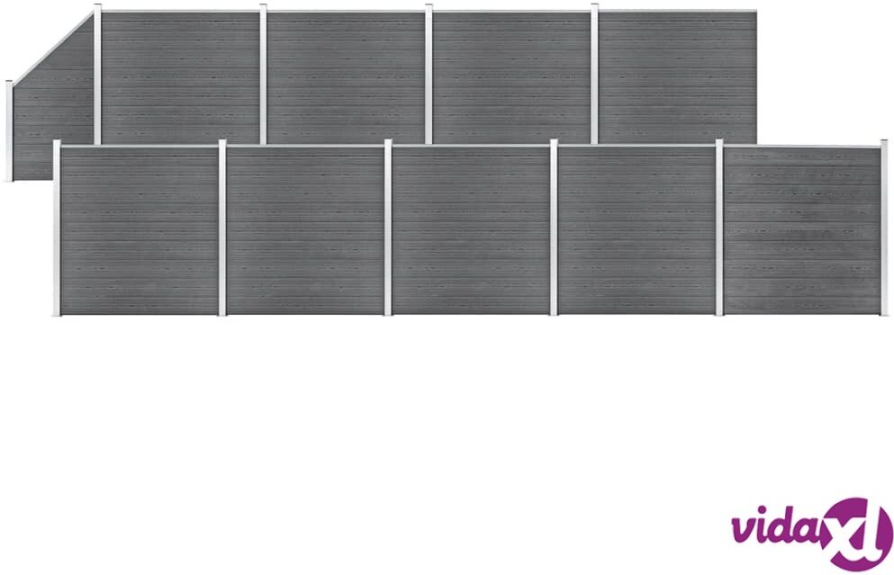 vidaXL Aitasarja 9 paneelia + 1 vinopaneeli WPC 1657x186 cm harmaa vidaXL Aitasarja 9 paneelia + 1 vinopaneeli WPC 1657x186 cm harmaa